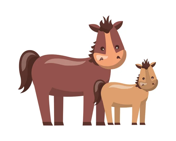 马和小马卡通 — 图库矢量图片