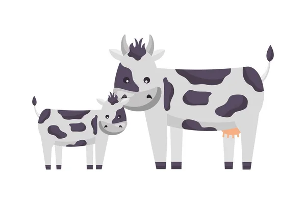 Kráva a tele — Stockový vektor