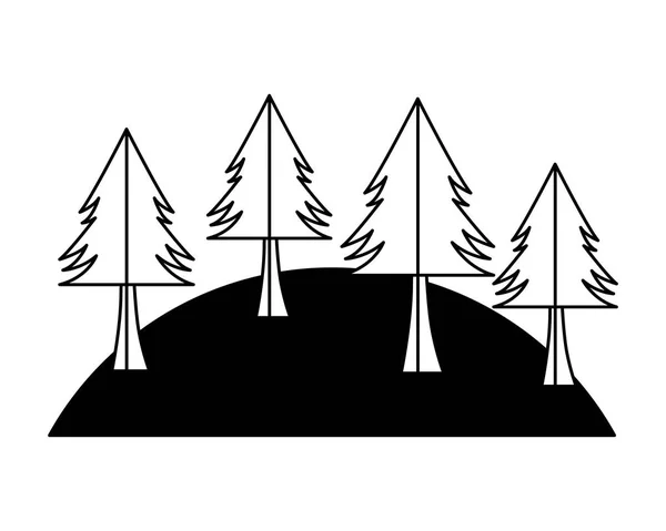 Bomen papieren origami landschap — Stockvector