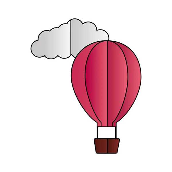 Hot air balloon cloud paper origami — Stock Vector