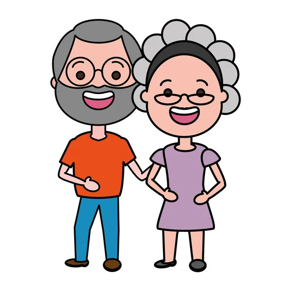 Roztomilý pár, Starý muž a žena — Stockový vektor