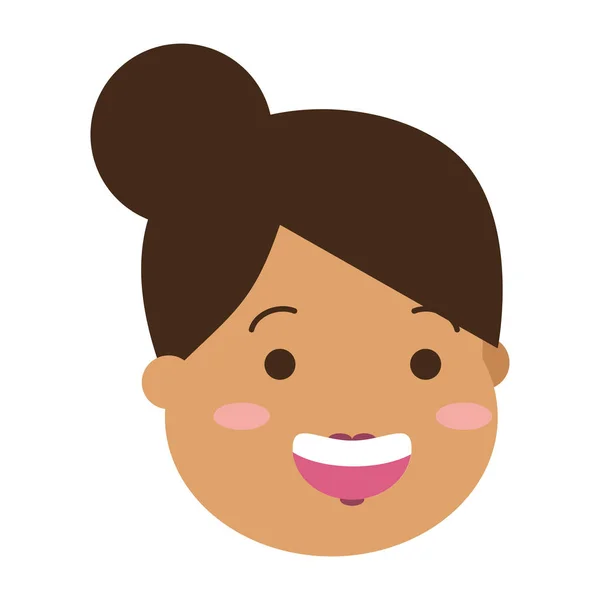 Cara de mujer feliz — Vector de stock