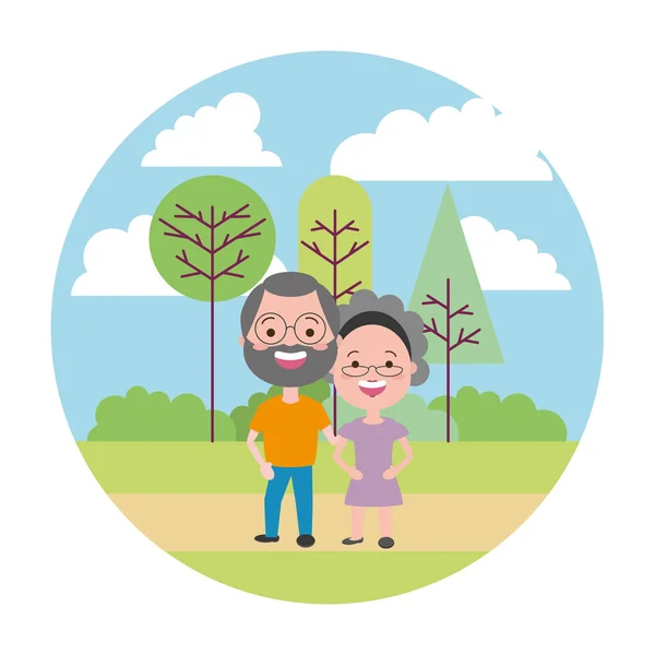 Personas mayores al aire libre — Vector de stock