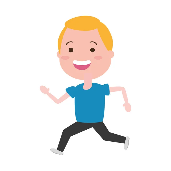 Jonge jongen running sport — Stockvector