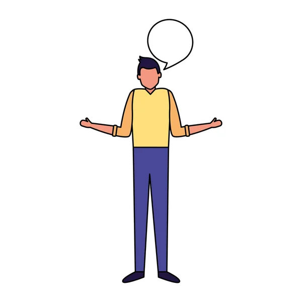 Man standing speech bubble — Stock Vector