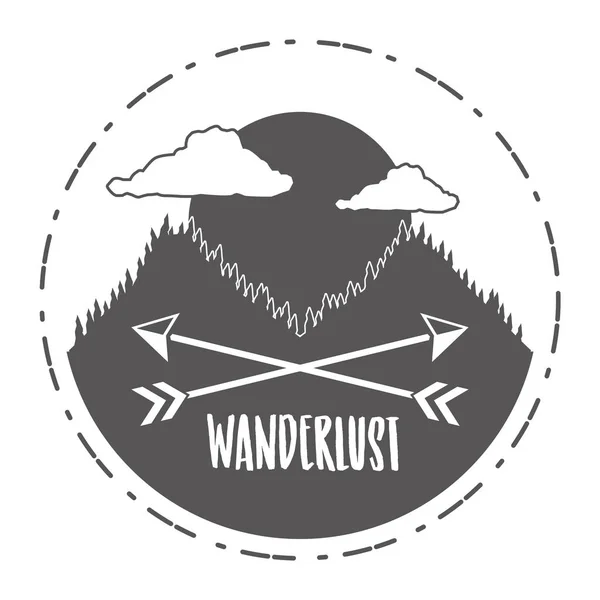 Wanderlust landskapsdesign — Stock vektor