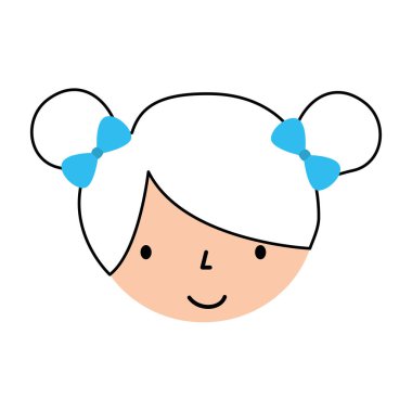 sevimli küçük kız balerin çizgi film karakteri yüz