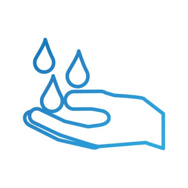 su damla temiz hijyen sembolü ile el