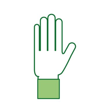 Beş parmak jest simgesi gösterilen el