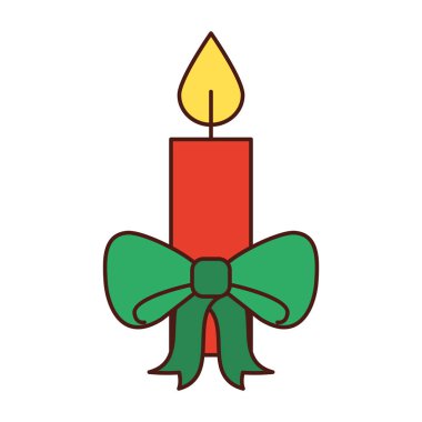 kutlama dekorasyon yanan Noel mum yeşil yay