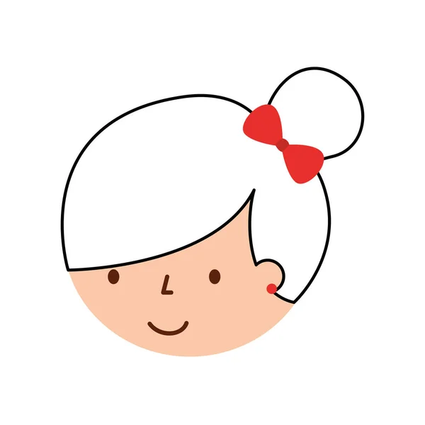 Linda cara niña bailarina personaje de dibujos animados — Vector de stock