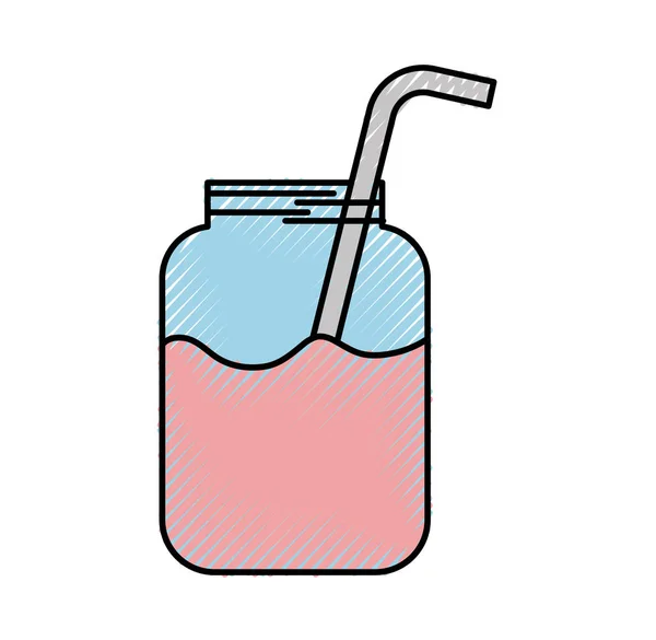 Смузи в стеклянной банке натуральный здоровый напиток — стоковый вектор