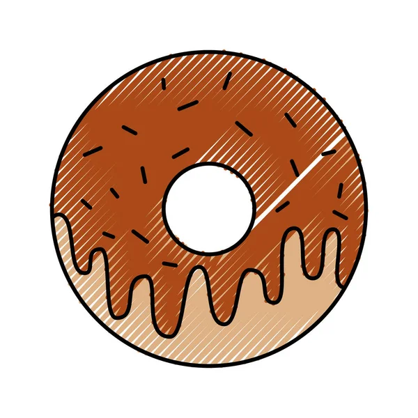 Dulce donut deliciosa comida decoración esmaltada pastelería deliciosa — Vector de stock