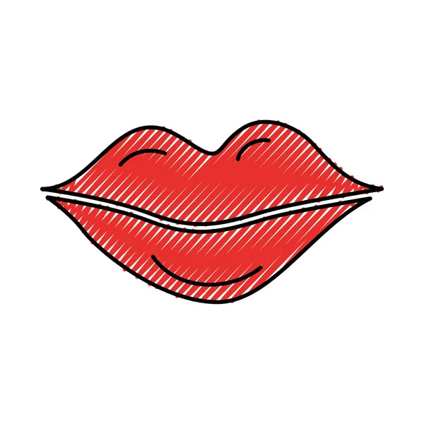 Lèvres féminines beauté bouche icône naturelle — Image vectorielle