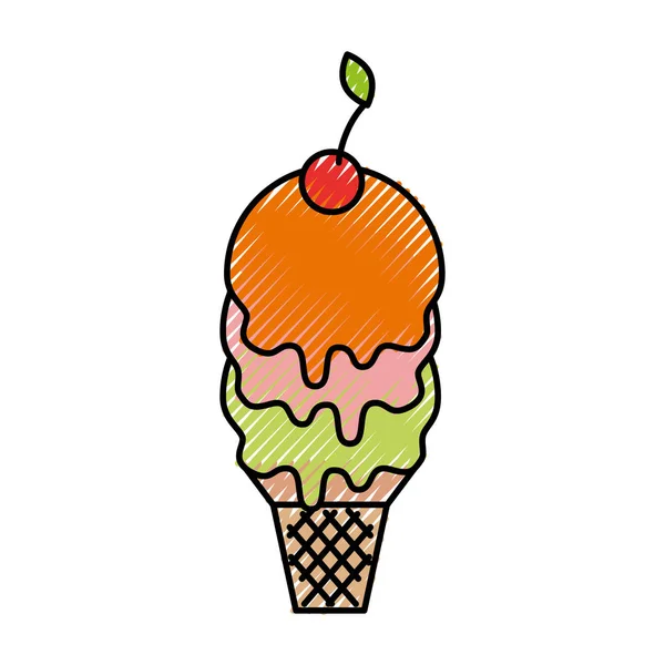 Dulce helado helado bayas sabroso — Archivo Imágenes Vectoriales