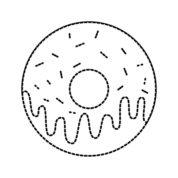 Donut sucré délicieuse décoration alimentaire vitrée pâtisserie délicieuse — Image vectorielle