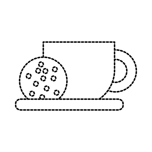 一杯咖啡和饼干巧克力片 — 图库矢量图片