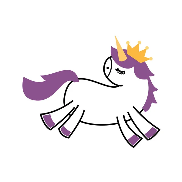 Unicorn portret paard magie cartoon fantasie schattige dier — Stockvector