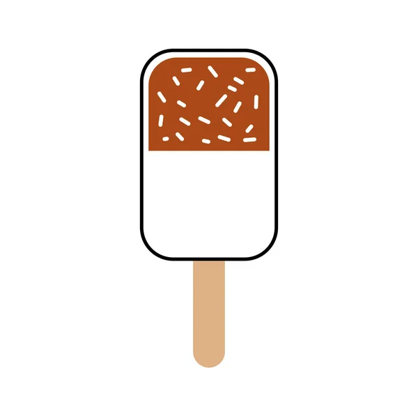 Čokoládová zmrzlina na sladký klacek — Stockový vektor