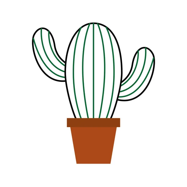 Pot de cactus décoration végétale naturelle intérieur — Image vectorielle