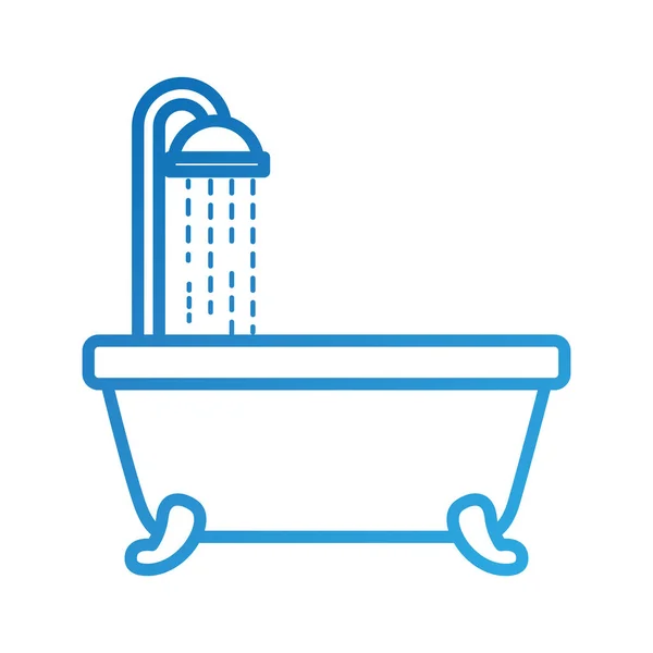 Badezimmer Badewanne Dusche Wasser innen — Stockvektor
