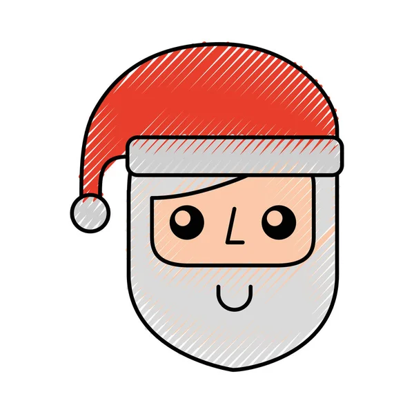 Noël Père Noël claus avec chapeau célébration dessin animé — Image vectorielle