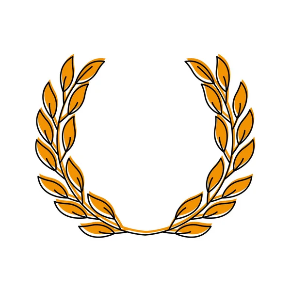 Laurel decoración rama ornamento imagen — Vector de stock