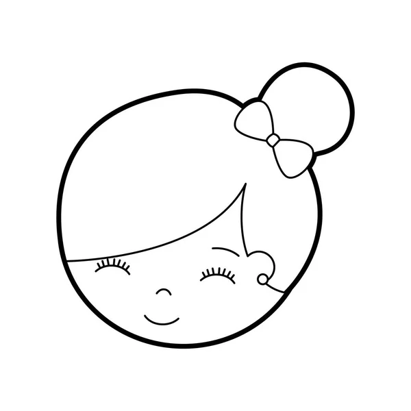 Carino faccia bambina ballerina personaggio dei cartoni animati — Vettoriale Stock