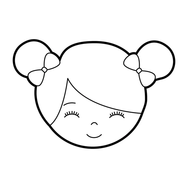 Χαριτωμένο πρόσωπο μικρό κορίτσι μπαλαρίνα χαρακτήρα κινουμένων σχεδίων — Διανυσματικό Αρχείο