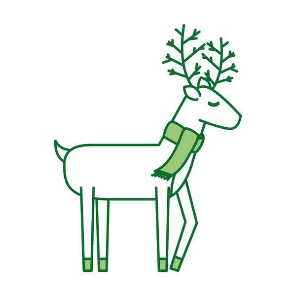 Рождественский шарф оленя животное рогатое смешное украшение — стоковый вектор