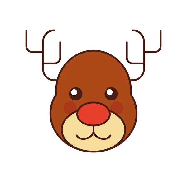 Navidad renos animal cuernos divertido — Archivo Imágenes Vectoriales