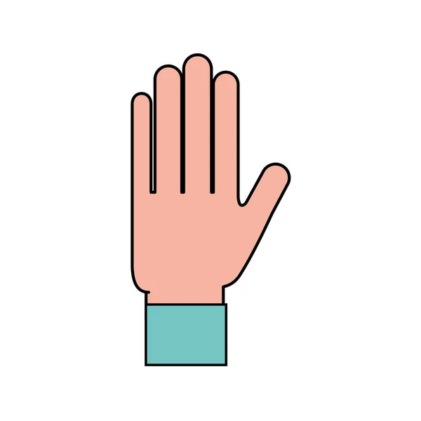 Ręka, Wyświetlono pięć palcem gest ikona — Wektor stockowy