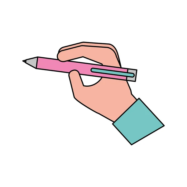 Mano con la pluma escribir concepto — Vector de stock