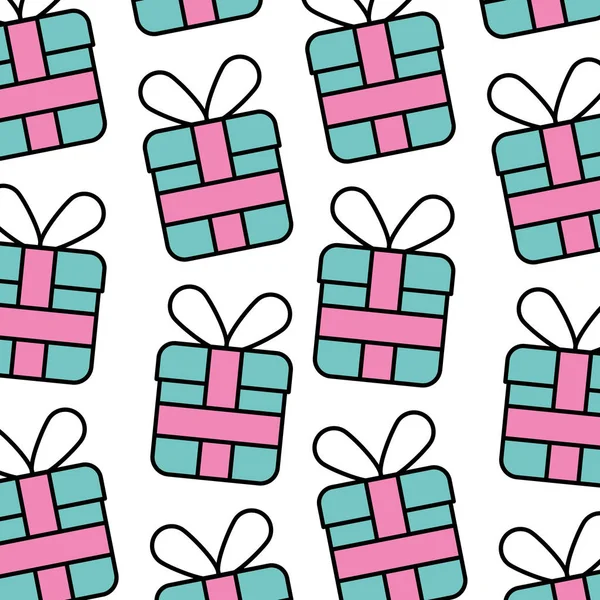 Christmas gift box wrapped ribbon celebration — Stock Vector