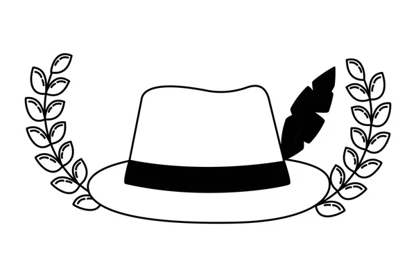 Taç simgesi ile geleneksel Alman şapka — Stok Vektör