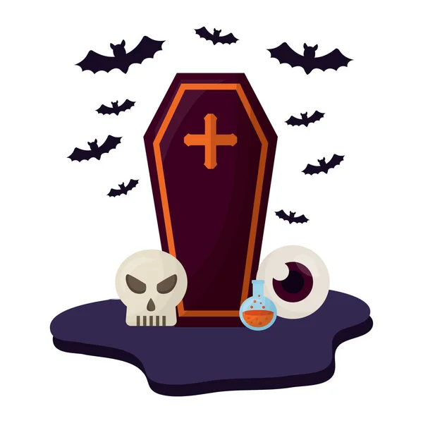 Halloween rakev s sady ikon — Stockový vektor