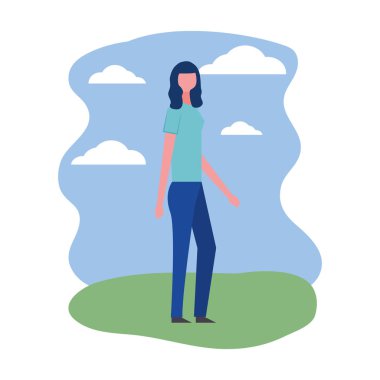 manzara avatar karakter genç kadın