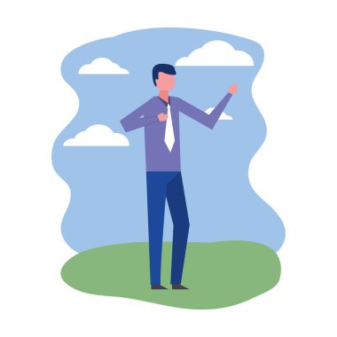 işadamı zarif peyzaj kadar el ile