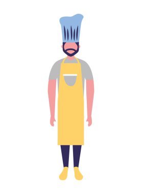 Şef pişirme erkek karakter profesyonel