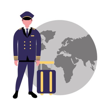 Havacılık pilot bavul seyahat ile