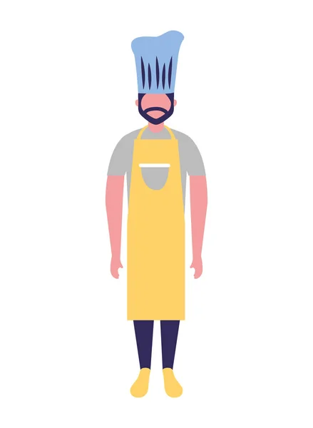 Chefe de cozinha personagem masculino profissional —  Vetores de Stock