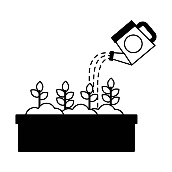 Gieter water bloemen in pot gieten — Stockvector