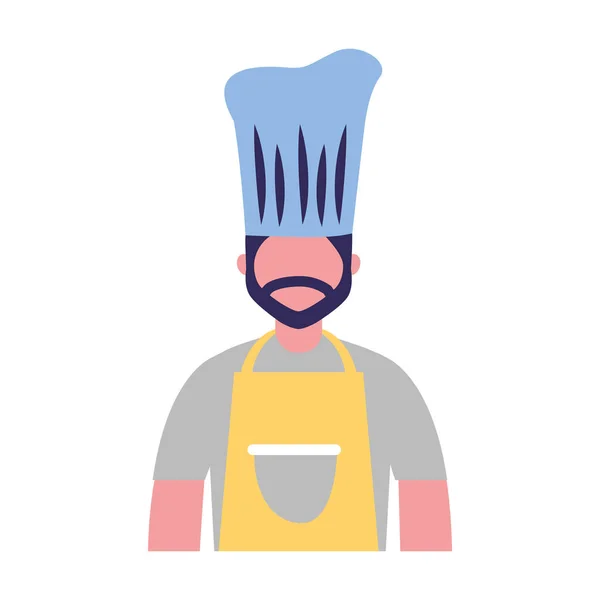 Chefe de cozinha personagem masculino profissional — Vetor de Stock