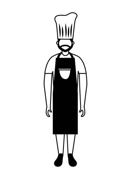 Chefe de cozinha personagem masculino profissional — Vetor de Stock