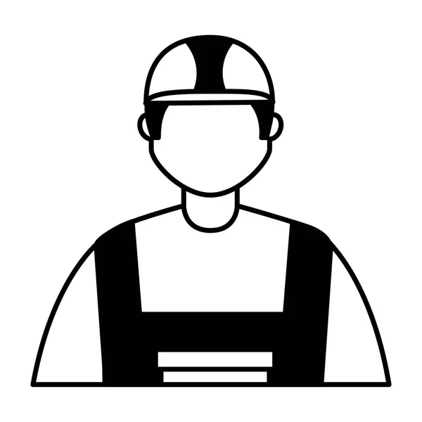 Builder worker character professional labor — Stock Vector