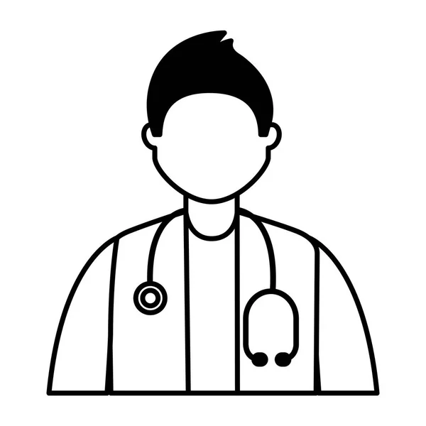 Médico masculino caráter profissional de trabalho — Vetor de Stock