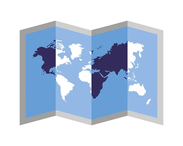 Mapa dobrado localização de navegação mundial —  Vetores de Stock