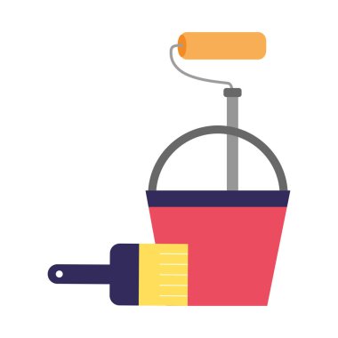 İnşaat onarım kova rulo boya ve fırça