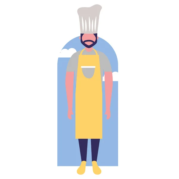 Επικεφαλής επαγγελματικά μαγειρέματος αρσενικό χαρακτήρα — Διανυσματικό Αρχείο