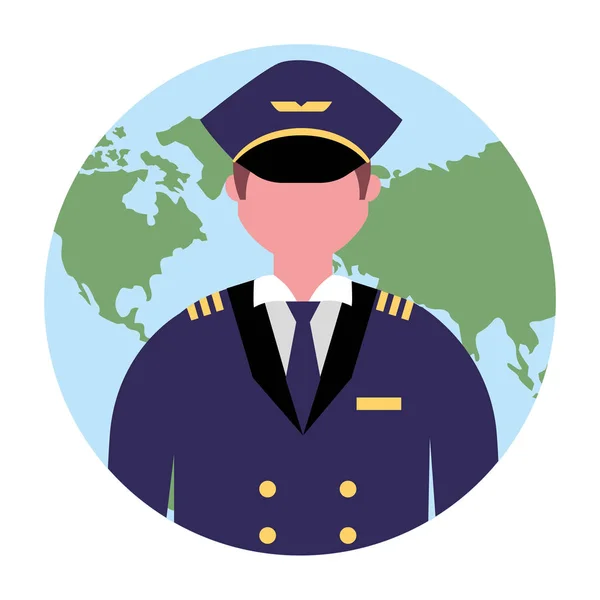 Aviation pilot character profession labor — Stock Vector